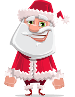Santa Claus Cartoon Flat Vector Character AKA Santa Jolly Bells